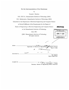 On  the  Instrumentation of  the  Omniscope J. E.E.C.S.,