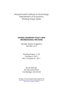Massachusetts Institute of Technology Department of Economics Working Paper Series
