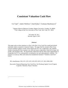 Consistent Valuation Cash Flow    Uzi Yaari