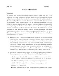 Exam 2 Solutions Stat 557 Fall 2000 Problem 1