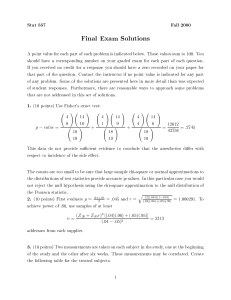 Final Exam Solutions