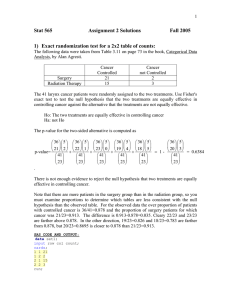 Stat 565  Assignment 2 Solutions Fall 2005