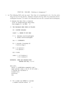 STAT 565 – Fall 2005 – Solutions to Assignment 7