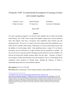 Testing the TASP: An Experimental Investigation of Learning in Games