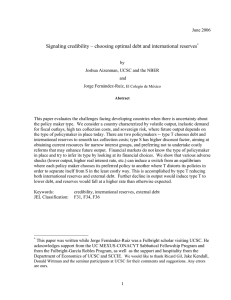 Signaling credibility – choosing optimal debt and international reserves