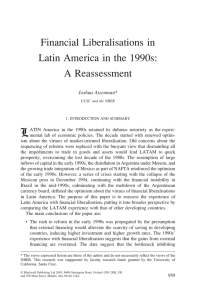 Financial Liberalisations in Latin America in the 1990s: A Reassessment Joshua Aizenman