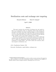 Sterilization costs and exchange rate targeting Kenneth Kletzer Mark M. Spiegel