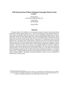 Will Self-protection Policies Safeguard Emerging Markets from Crises? Abstract