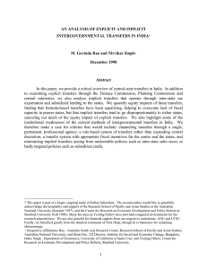 AN ANALYSIS OF EXPLICIT AND IMPLICIT INTERGOVERNMENTAL TRANSFERS IN INDIA