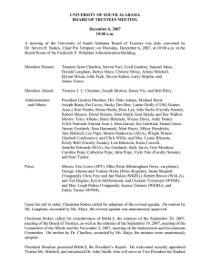 UNIVERSITY OF SOUTH ALABAMA BOARD OF TRUSTEES MEETING December 6, 2007 10:00 a.m.