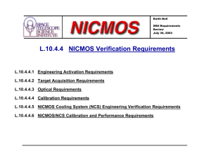 L.10.4.4 NICMOS Verification Requirements