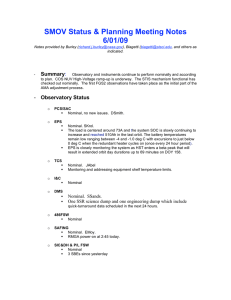 SMOV Status &amp; Planning Meeting Notes 6/01/09 Summary :