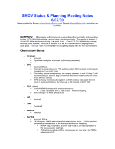 SMOV Status &amp; Planning Meeting Notes 6/02/09 Summary :