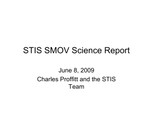 STIS SMOV Science Report June 8, 2009 Charles Proffitt and the STIS Team