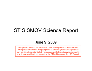 STIS SMOV Science Report June 9, 2009