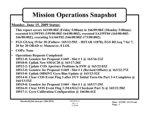 Mission Operations Snapshot Monday, June 15, 2009 Status: