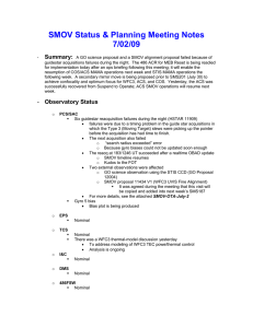 SMOV Status &amp; Planning Meeting Notes 7/02/09 Summary:
