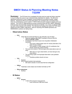 SMOV Status &amp; Planning Meeting Notes 7/22/09 Summary: