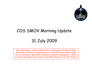 COS SMOV Morning Update 31 July 2009