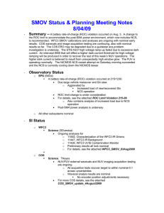 SMOV Status &amp; Planning Meeting Notes 8/04/09 Summary --