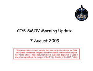 COS SMOV Morning Update 7 August 2009