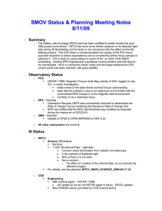 SMOV Status &amp; Planning Meeting Notes 8/11/09  Summary