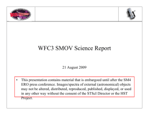 WFC3 SMOV Science Report