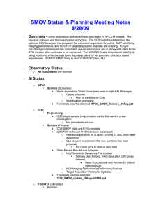 SMOV Status &amp; Planning Meeting Notes 8/28/09 Summary -