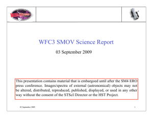WFC3 SMOV Science Report 03 September 2009
