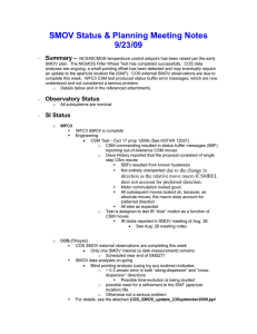SMOV Status &amp; Planning Meeting Notes 9/23/09 Summary –
