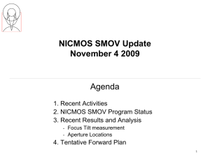 NICMOS SMOV Update November 4 2009 Agenda