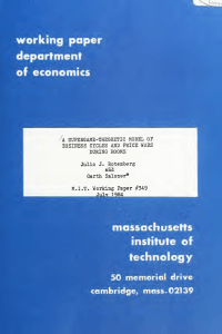 working paper department economics of