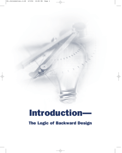 Introduction— The Logic of Backward Design