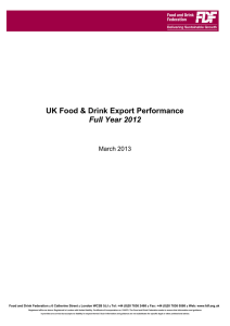 UK Food &amp; Drink Export Performance Full Year 2012 March 2013