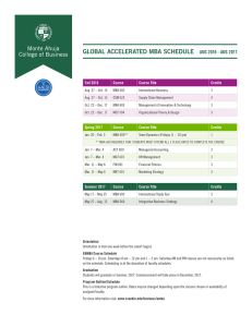 GLOBAL ACCELERATED MBA SCHEDULE AUG 2016 - AUG 2017 Fall 2016 Course