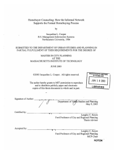 Homebuyer  Counseling:  How the  Informal  Network by