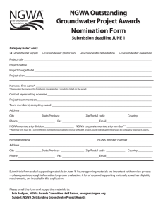 NGWA NGWA Outstanding Groundwater Project Awards Nomination Form