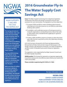 NGWA The Water Supply Cost Savings Act 2016 Groundwater Fly-In
