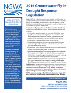 NGWA Drought Response Legislation 2016 Groundwater Fly-In