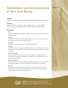 aper osition P Abandonment and Decommissioning of Open Earth Borings