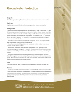 aper Groundwater Protection 2/24/2016 Subjects