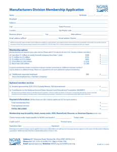 Manufacturers Division Membership Application
