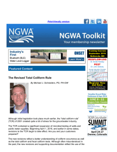Featured Content The Revised Total Coliform Rule