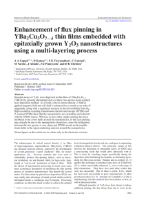 Enhancement of flux pinning in YBa Cu O