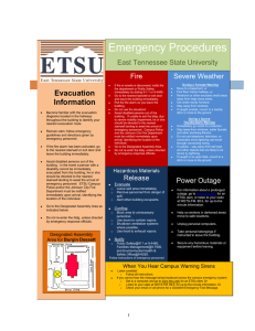 Emergency Procedures Evacuation Fire Severe Weather