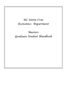 UC Santa Cruz Economics  Department  Masters