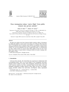 Does immigration induce ‘native flight’ from public schools into private schools? *