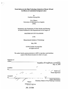 Work Reform in the High-Technology  Industries of Route ... Its Effects  on Cambodian Immigrant Labor