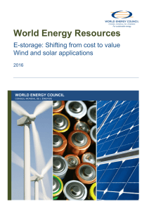 World Energy Resources E-storage: Shifting from cost to value