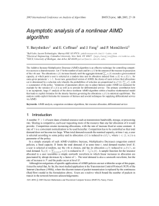Asymptotic analysis of a nonlinear AIMD algorithm Y. Baryshnikov and E. Coffman